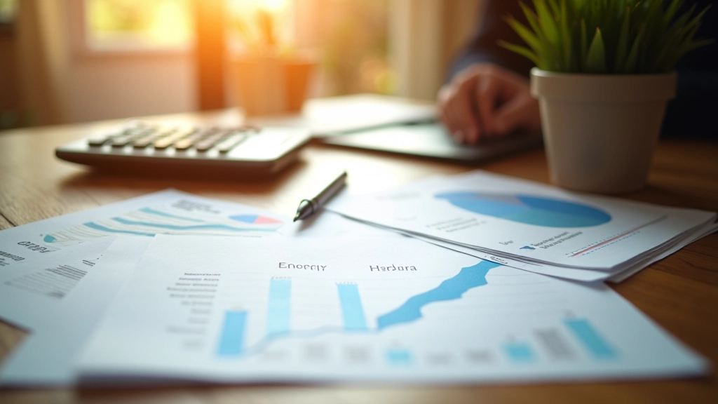 Energetické účty a domácí výdaje na stole s kalkulačkou