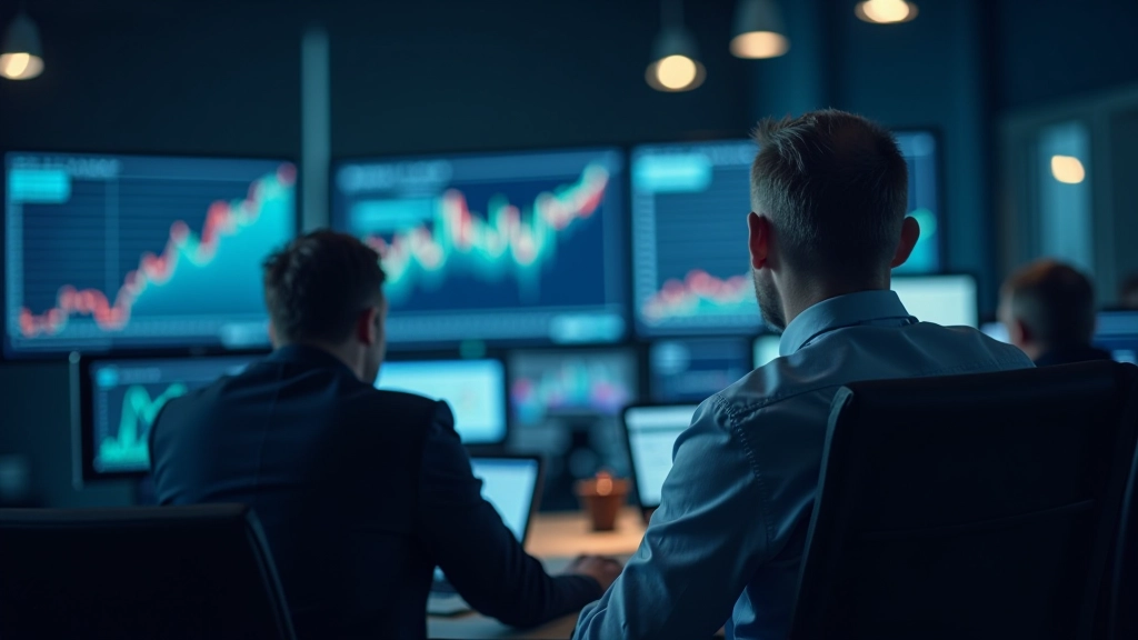 Obchodní podlaha s analytiky sledujícími grafy energetických cen